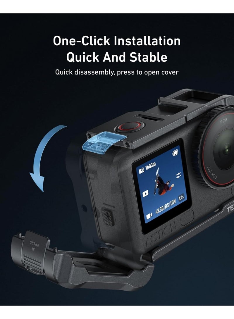 TELESIN Aluminum Alloy Protective Frame Case for DJI Osmo Action 6 Camera, Quick-Release Metal Rabbit Cage Protective Frame Housing Sleeve with 1/4" Screw and Cold Shoe, Action 6 Accessories - Image 5